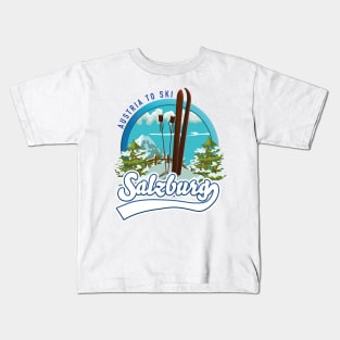 Salzburg Austria to ski Kids T-Shirt